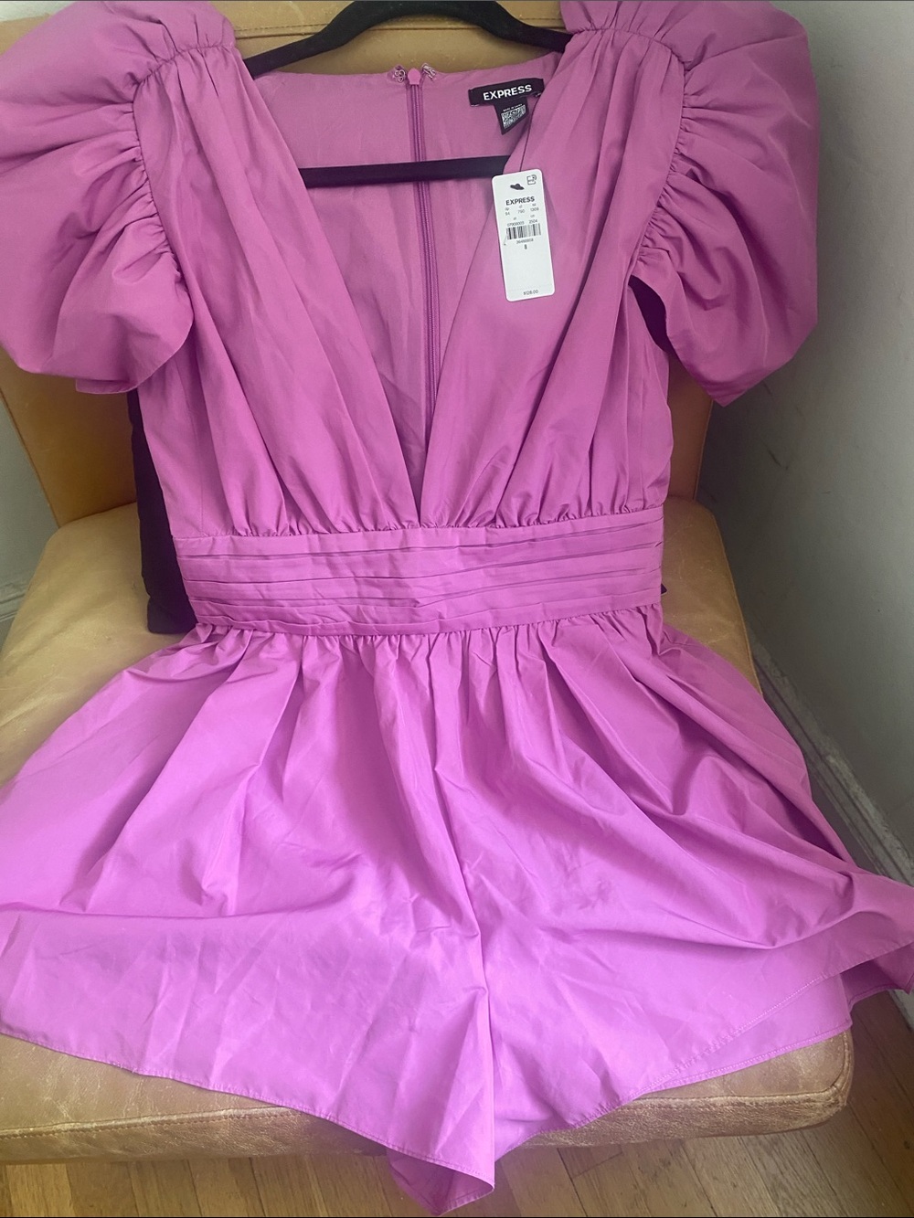 Express Girls' Magenta Puff-Sleeve Party Dress - Picture 9 of 16